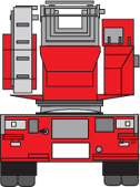 はしご車後ろ向きのイラスト
