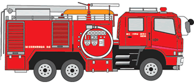 化学車　右向きのイラスト
