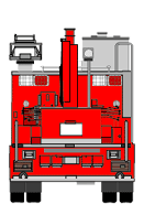 救助工作車　後向きのイラスト