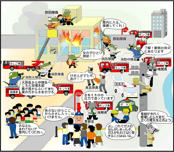 火災現場の様子 イメージ