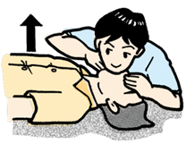 口対口人工呼吸法のイラスト