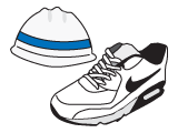 クツ、ヘルメットのイラスト